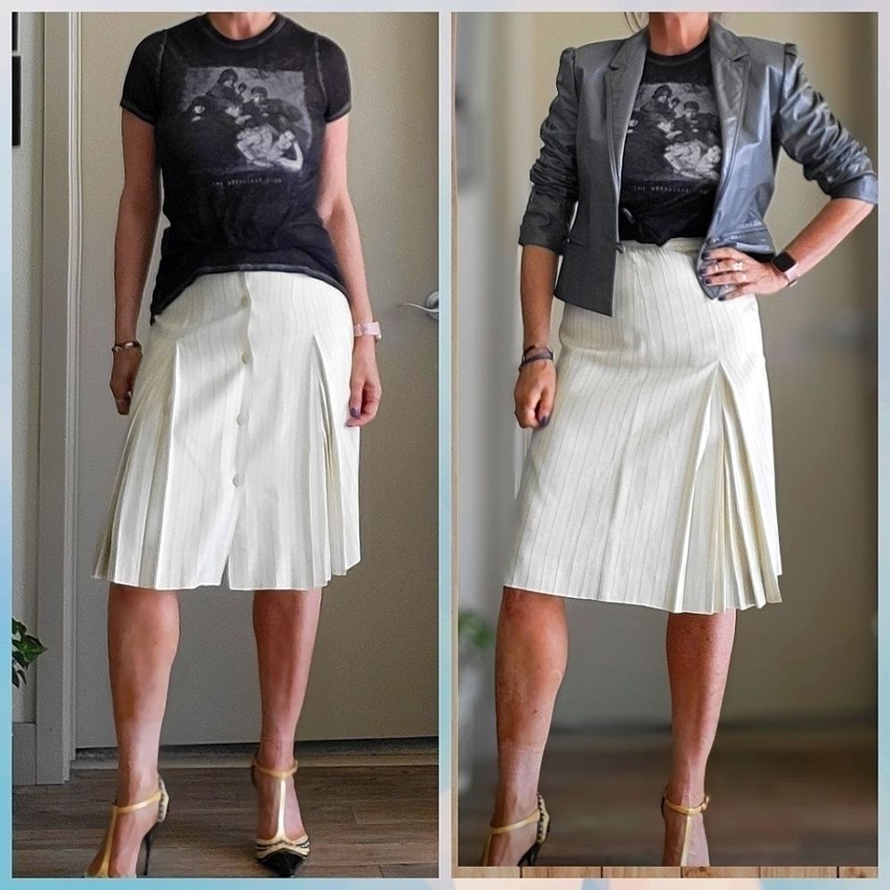 Enzo Peruti Pleated Midi Skirt